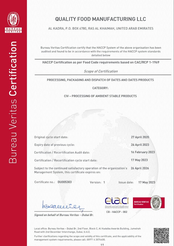 HACCP Certificate